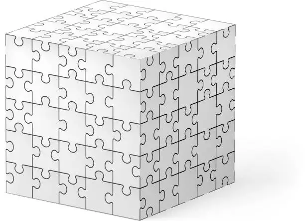 Vector illustration of Puzzle cube.