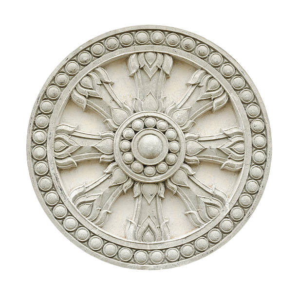 wheel of life molding isolated on white with clipping path stock photo