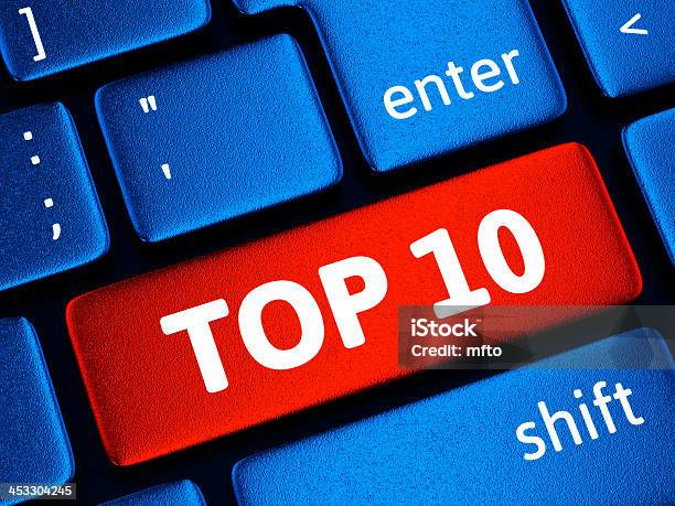 Top 10 Stockfoto und mehr Bilder von Top-Ten-Liste - Top-Ten-Liste, Einzelwort, Blau