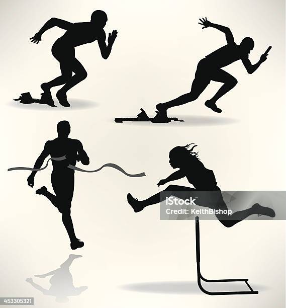 Lekkoatletyka Biegaczy Sprinter - Stockowe grafiki wektorowe i więcej obrazów Lekkoatletyka - Lekkoatletyka, Sylwetka, Grafika wektorowa