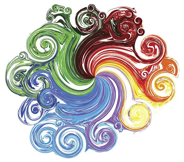 Vector illustration of Colorful Swirl,Vector