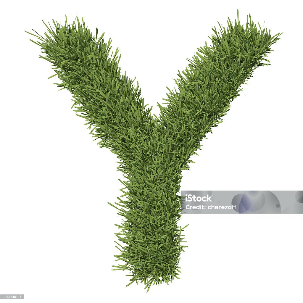 Letter of the alphabet made from grass Letter of the alphabet made from grass. Isolated render on a white background Alphabet Stock Photo