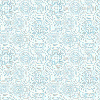 Vector doodle circle water texture seamless pattern background with hand drawn elements