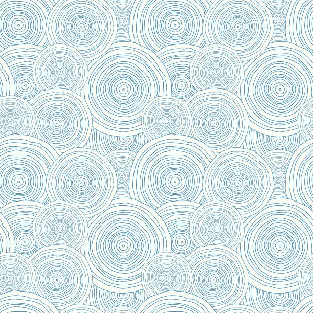 Vector illustration of Doodle circle water texture seamless pattern background