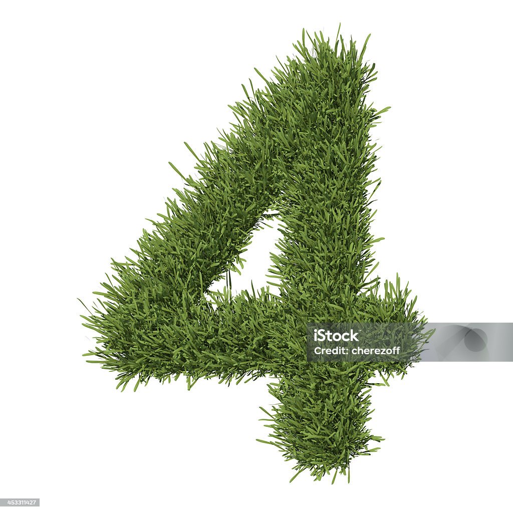 Arabic numeral made of grass Arabic numeral made of grass. Isolated render on a white background Concepts Stock Photo