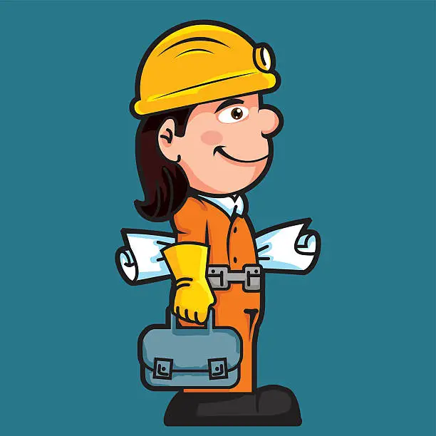 Vector illustration of Engineer Cartoon - Illustation