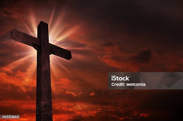 Crucifix In Sunset Stock Photo - Download Image Now - Celebration, Christianity, Crucifix