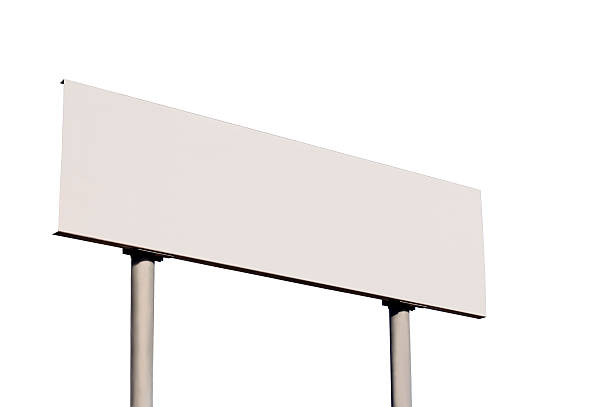 istock Blank Empty Road Sign, Isolated Large White Roadside Signboard Signage 453313619