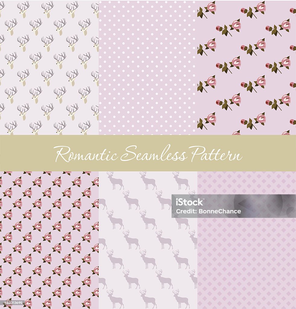 Romantic Style Pattern Romantic Pattern Set Stock Illustration - Download Image Now - Animal ...