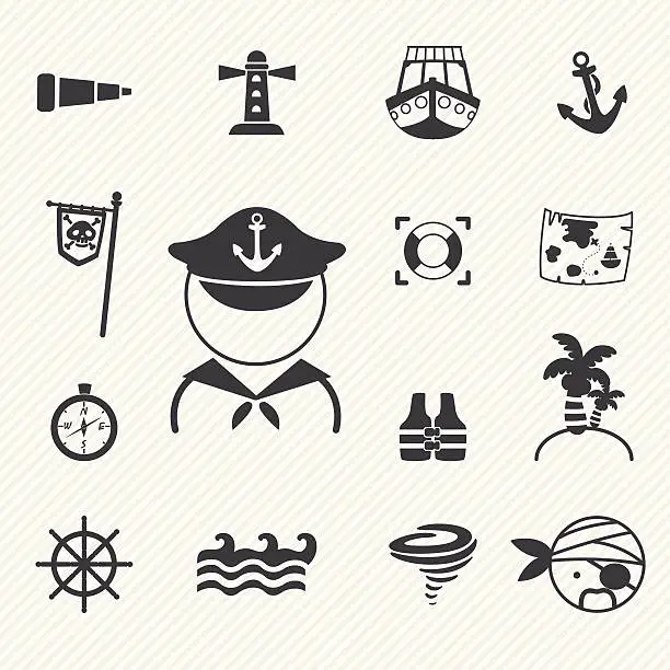 Vector illustration of pirates icons