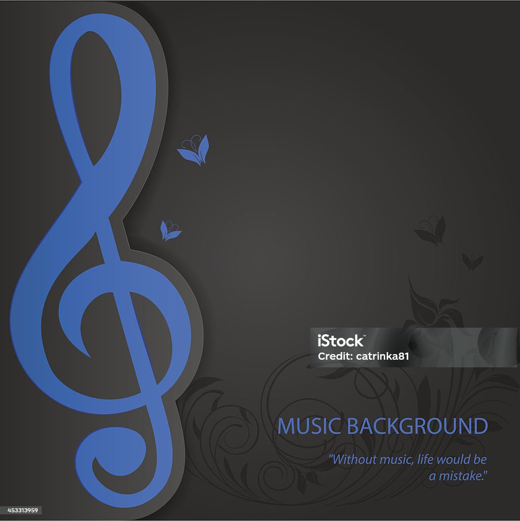 Treble clef on black background reading music background EPS 10. Transparency, gradient and mesh used. Border - Frame stock vector