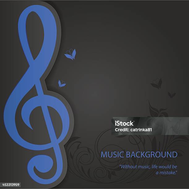 Treble Clef On Black Background Reading Music Background Stock Illustration - Download Image Now