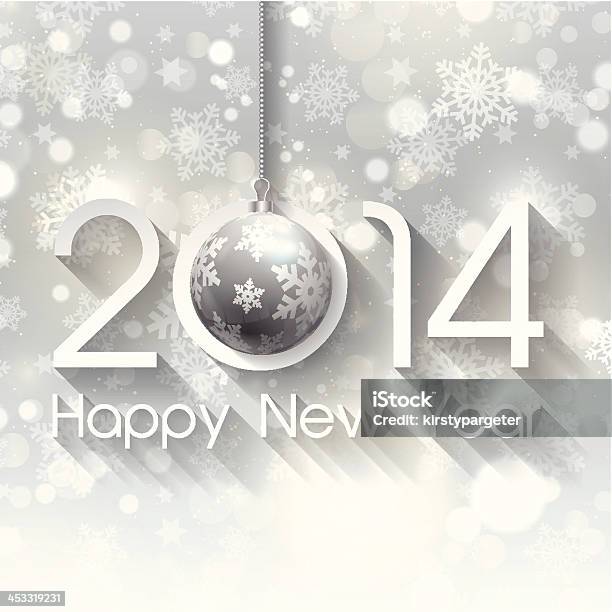 Ilustración de Feliz Año Nuevo Fondo y más Vectores Libres de Derechos de 2014 - 2014, Adorno de navidad, Celebración - Ocasión especial