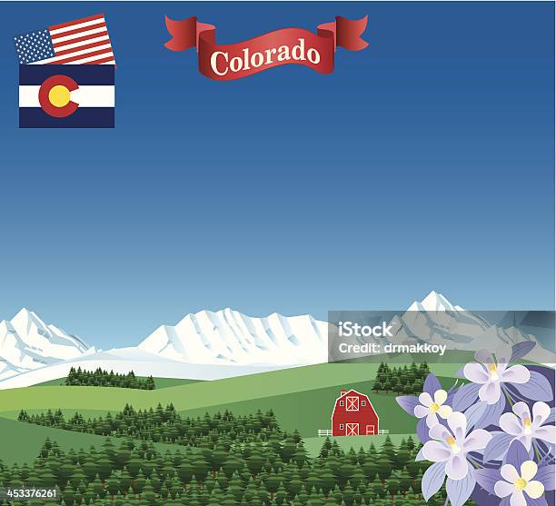 Колорадо Лес И Горы — стоковая векторная графика и другие изображения на тему Колорадо - Колорадо, Гора, Иллюстрация
