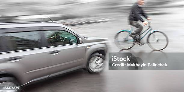 Dangerous City Traffic Situation Stock Photo - Download Image Now - Cycling, Bicycle, Crash