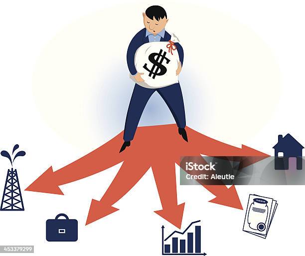 Invest Wisely Stock Illustration - Download Image Now - Money Bag, Currency, Decisions