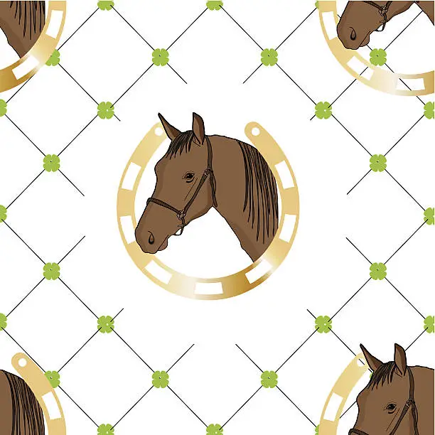 Vector illustration of seamless horse pattern