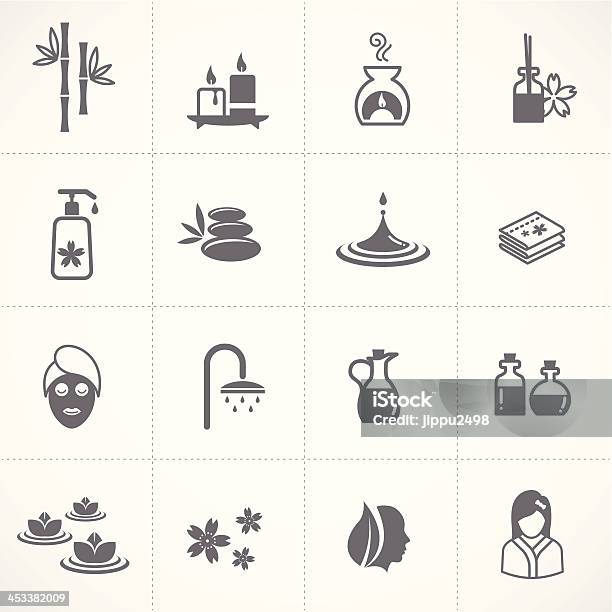 Spa Icons Set Stock Illustration - Download Image Now - Adult, Alternative Therapy, Bamboo - Plant