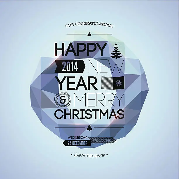 Vector illustration of Merry Christmas & Happy New Year design. Vector illustration. Eps 10