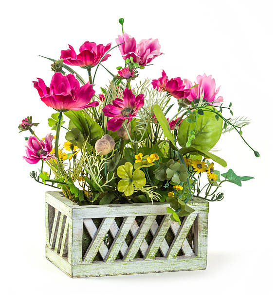 istock Cosmos flower in wood basket 453382659