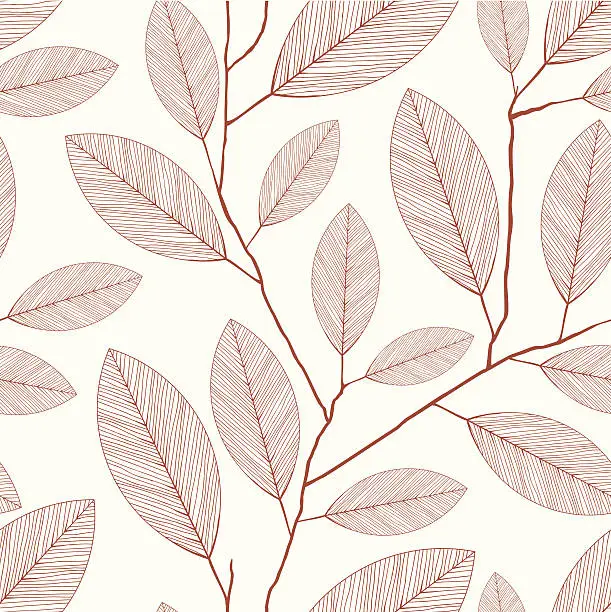 Vector illustration of vector retro style leaves wallpaper pattern