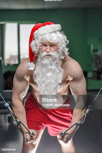 Santas Training Stock Photo - Download Image Now - Anaerobic Exercise, Athlete, Beard