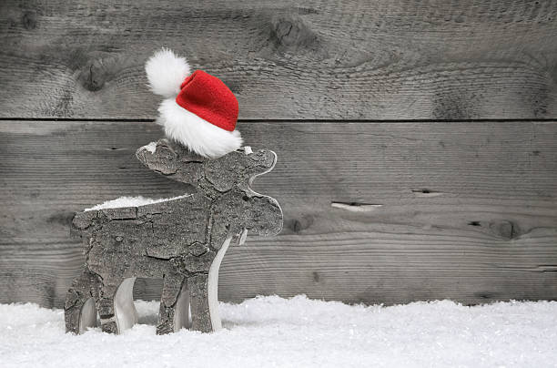 istock Elk or reindeer on a wooden background for christmas. 453405587