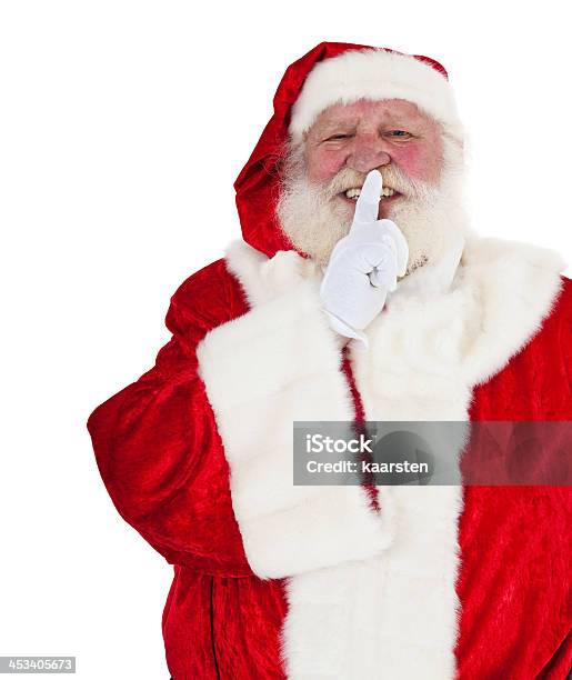 Weihnachtsmann Wünscht Ihnen Ein Geheimnis Stockfoto und mehr Bilder von Finger auf den Mund legen - Finger auf den Mund legen, Weihnachtsmann, Stille