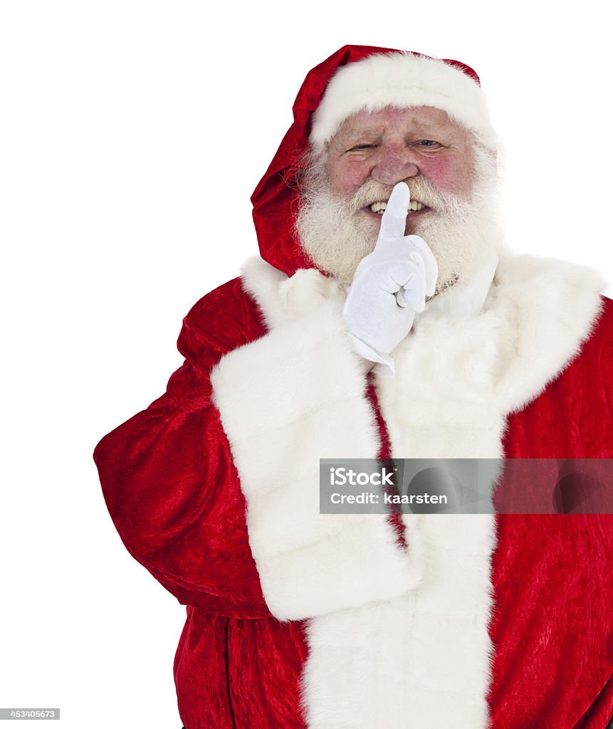 Santa Claus desea que continúe un secreto - Foto de stock de Dedo sobre labios libre de derechos