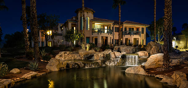 istock Desert Springs Villas at night 453409431
