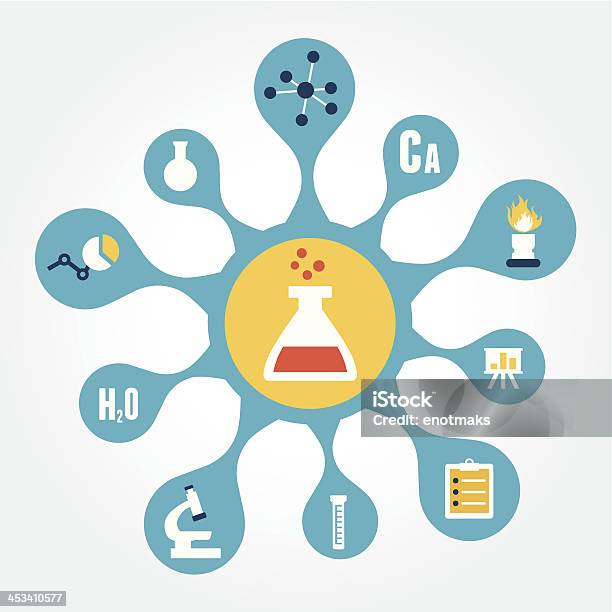 Concept Of Chemistry Stock Illustration - Download Image Now - Atom, Backgrounds, Biochemistry