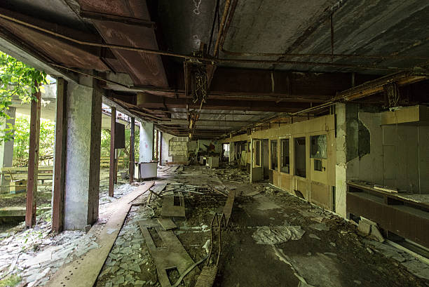 istock Derelict internal area of a building (Pripyat/Chernobyl) 453413259
