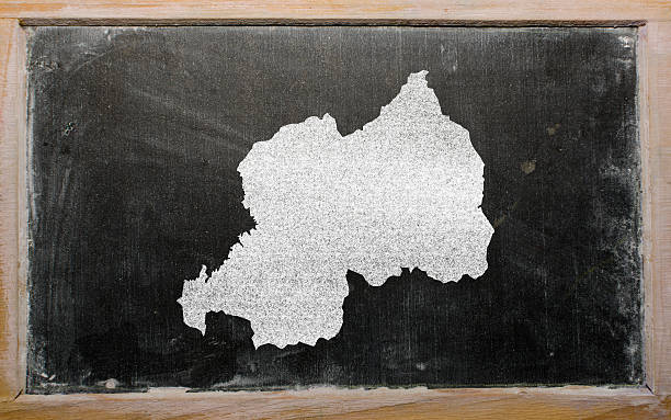 istock outline map of rwanda on blackboard 453415435