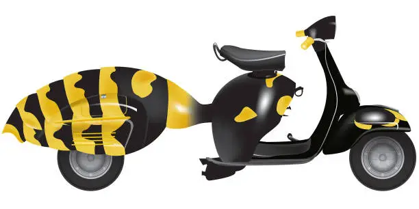 Vector illustration of strange scooter