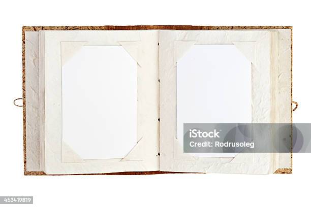 Open Old Photo Album With Place For Your Photos Isolated Stock Photo - Download Image Now