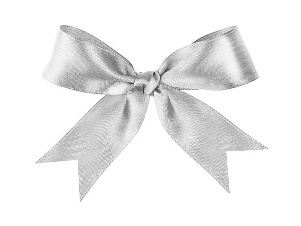 istock silver tied festive bow made from ribbon 453423249