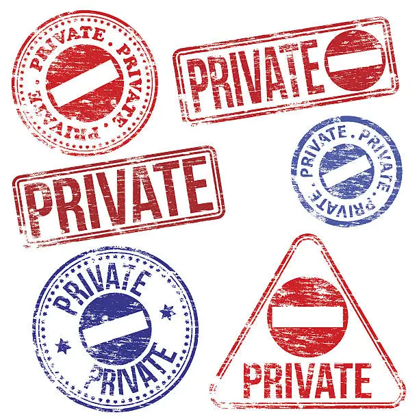 Vector illustration of Private Stamps