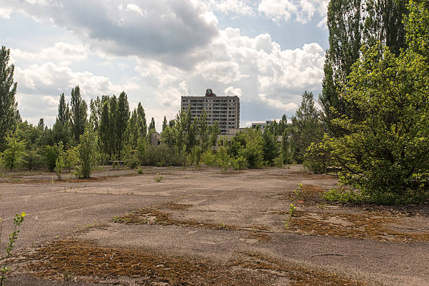 istock Derelict town scene - Hotel, Pripyat/Chernobyl 453425723