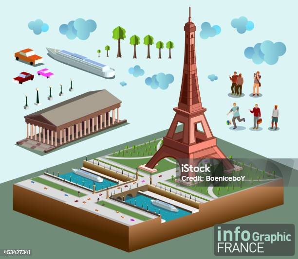 Eifel Isometric Set Stock Illustration - Download Image Now - Architecture, Capital Cities, Car