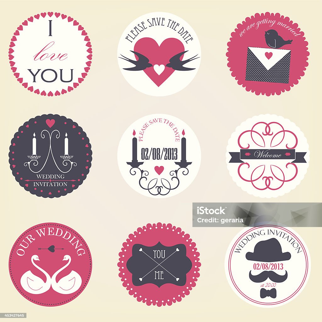 Vector collection of decorative wedding icons Vector illustration Animal Markings stock vector