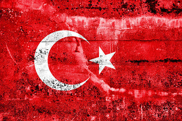 istock Turkey Flag painted on grunge wall 453429557