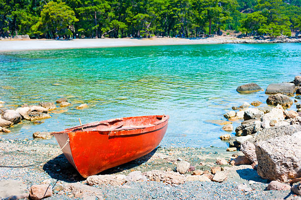 istock beautiful bay and the old boat 453429901