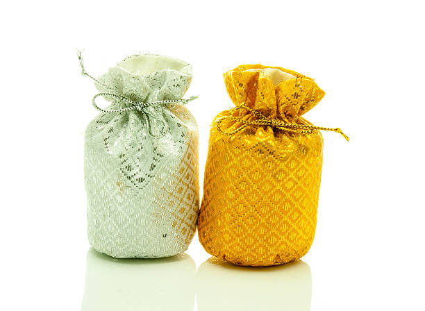 istock Silver and Golden purse on white background. 453436323