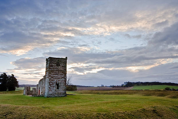 Knowlton Church Knowlton Church in the Dorset countryside. knowlton stock pictures, royalty-free photos & images