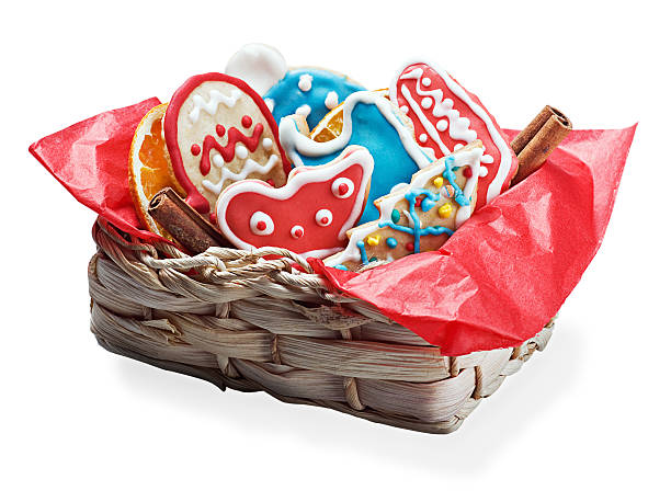 istock Christmas gingerbread cookies in a basket 453437439