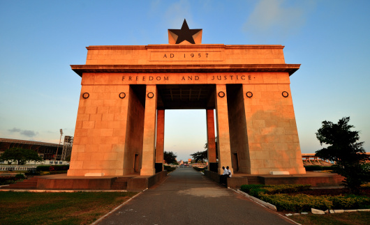 The Independence Arch of Independence Square of Accra, Ghana. Inscribed with the words \
