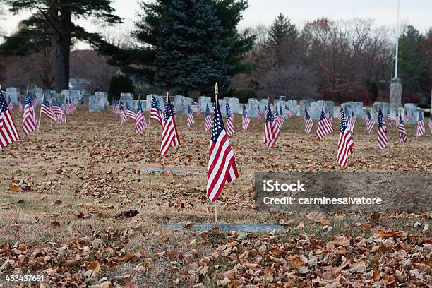 Remembrance Stock Photo - Download Image Now - American Flag, Cemetery, Close-up