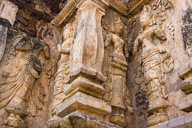 istock angel on the wall , wat Ched yod in Chiangmai 453440367