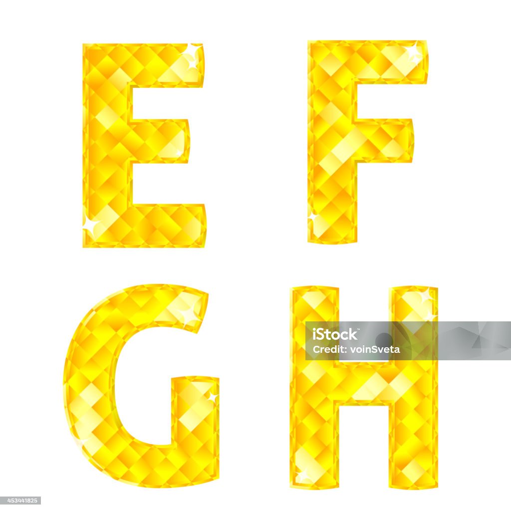 Diamant lettres E, F, G, H - clipart vectoriel de Brillant libre de droits