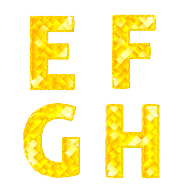 ilustrações de stock, clip art, desenhos animados e ícones de diamante letras e, f, g, h - diamond letter h alphabet text